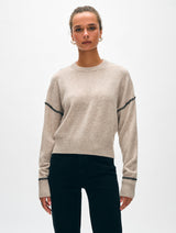 Cashmere Blanket Stitch Crewneck