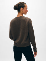 Cashmere Rib Trim Crewneck