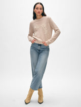 Cashmere Blend Horse Embroidered Crewneck