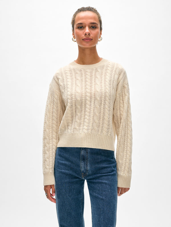 Cashmere Mixed Cable Crewneck