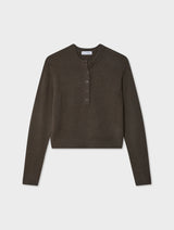 Cashmere Rib Trim Henley