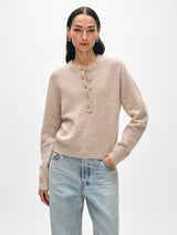 Cashmere Rib Trim Henley