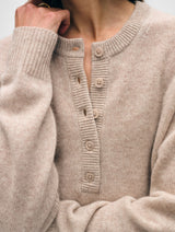 Cashmere Rib Trim Henley