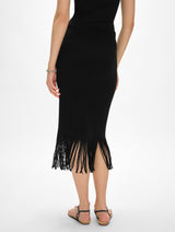 Ribbed Fringe Skirt